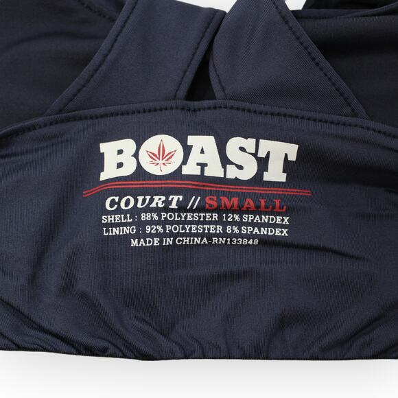 BOAST USA Womens Active Cross Tank Small Navy Green White Stretch Bra - Picture 5 of 9